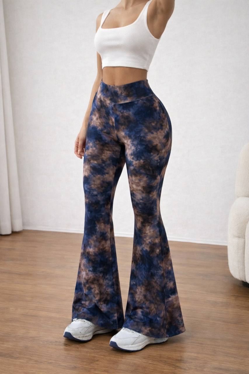 Tie-Dye Flared High-Waist Leggings