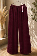 Wide leg crinkle pants