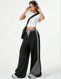 SIDE STRIPE WIDE LEG PANTS